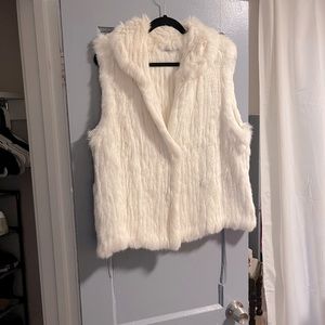 Bagatelle White Rabbit Fur Vest